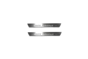 Illuminated LED Door Sill Tread Plates BMW X5 E53 1999-2006 With BMW Individual Logo BMW Led Door Sills opdesign