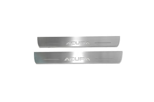 Illuminated LED Door Sill Tread Plates Acura MDX III 2013-2021 With Acura Logo Acura Led Door Sills opdesign