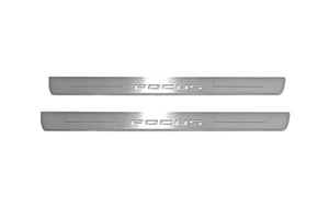 Illuminated LED Door Sill Tread Plates Ford Focus IV 2018+ With Focus Logo Ford Led Door Sills opdesign