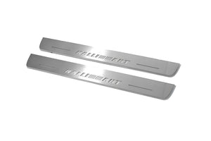 Illuminated LED Door Sill Tread Plates Mitsubishi Lancer X 2007-2017 With RalliArt Logo Mitsubishi Led Door Sills opdesign