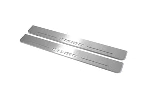 Illuminated LED Door Sill Tread Plates Nissan Patrol Y62 2010+ With NISMO Logo Nissan Led Door Sills opdesign