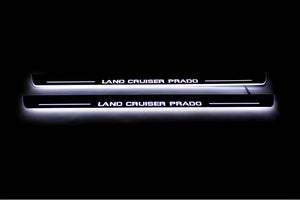 Illuminated LED Door Sill Tread Plates Toyota Prado 120 2002-2009 With Land Cruiser Prado Logo (type 1) Toyota Led Door Sills opdesign
