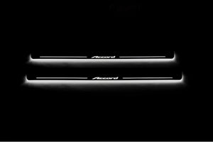 Illuminated LED Door Sill Tread Plates Honda Accord IIX 2008-2013 With Accord Logo Honda Led Door Sills opdesign