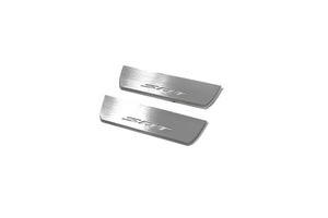 Illuminated LED Door Sill Tread Plates Jeep Grand Cherokee IV 2010-2021 With SRT Logo Jeep Led Door Sills opdesign