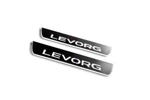 Illuminated LED Door Sill Tread Plates Subaru Levorg I 2014-2020 With Levorg Logo Subaru Led Door Sills opdesign