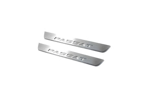 Volkswagen Passat B8 2015+ stainless steel LED door sill plates with Passat logo