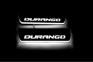 Illuminated LED Door Sill Tread Plates Dodge Durango III 2011+ With Durango Logo Dodge Led Door Sills opdesign