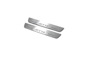 Illuminated LED Door Sill Tread Plates Volkswagen Jetta VI 2010-2018 With Jetta Logo (type 2) Volkswagen Led Door Sills opdesign
