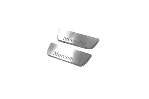 Illuminated LED Door Sill Tread Plates Mercedes ML W164 2005-2011 With Mercedes-Benz Logo Mercedes Led Door Sills opdesign