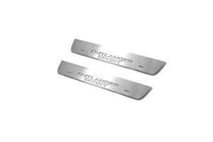 Illuminated LED Door Sill Tread Plates Mitsubishi Outlander Sport 2010+ With Outlander Sport Logo Mitsubishi Led Door Sills opdesign