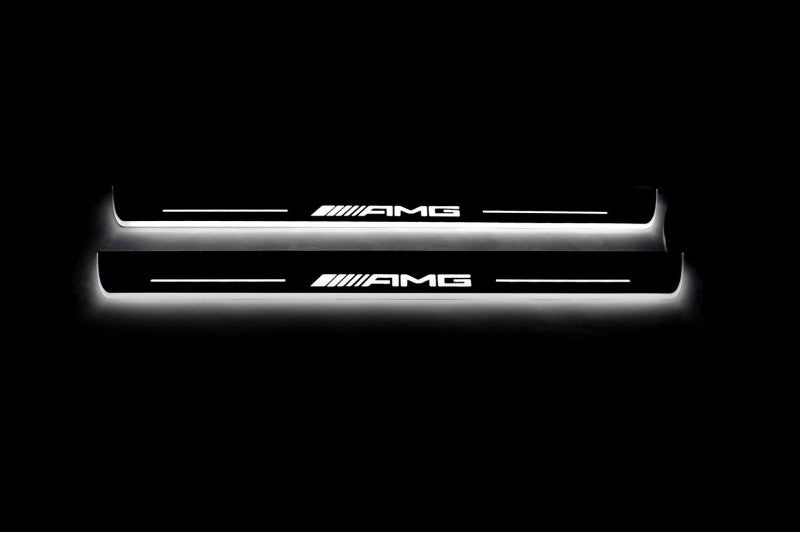 Mercedes-Benz S-Class W222 2013+ Stainless Steel LED Door Sills – AMG
