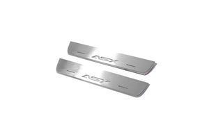 Illuminated LED Door Sill Tread Plates Mitsubishi ASX I 2010-2023 With ASX Logo Mitsubishi Led Door Sills opdesign