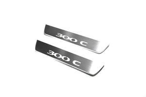 Illuminated LED Door Sill Tread Plates Chrysler 300C I 2005-2010 With 300C Logo Chrysler Led Door Sills opdesign