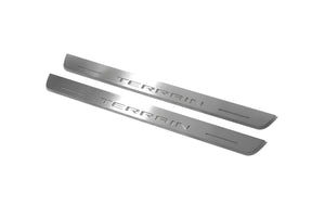 Illuminated LED Door Sill Tread Plates GMC Terrain II 2018+ With Terrain Logo GMC Led Door Sills opdesign