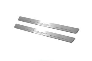 Illuminated LED Door Sill Tread Plates Mitsubishi Outlander Sport 2010+ With Outlander Sport Logo Mitsubishi Led Door Sills opdesign