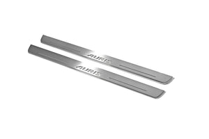 Illuminated LED Door Sill Tread Plates Toyota Auris II 2013-2018 With Auris Logo Toyota Led Door Sills opdesign