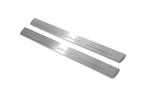 Illuminated LED Door Sill Tread Plates Honda CR-V V 2017-2023 With CR-V Logo Honda Led Door Sills opdesign