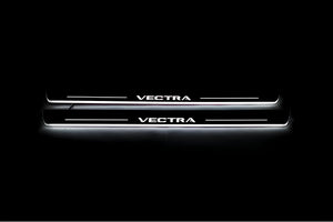 Illuminated LED Door Sill Tread Plates Opel Vectra C 2002-2008 With Vectra Logo Opel Led Door Sills opdesign