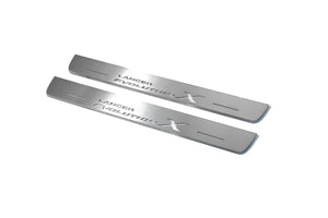 Illuminated LED Door Sill Tread Plates Mitsubishi Lancer Evolution X 2007-2016 With Lancer Evolution X Logo Mitsubishi Led Door Sills opdesign