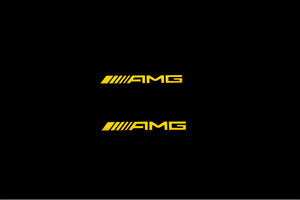 Mercedes GL X166 2012-2015 Illuminated Matte Sill Plates with logo AMG Mercedes Led Door Sills PRO opdesign
