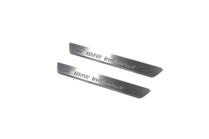 Illuminated LED Door Sill Tread Plates BMW X5 E53 1999-2006 With BMW Individual Logo BMW Led Door Sills opdesign