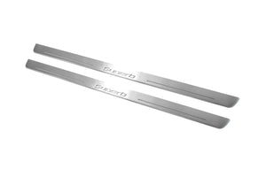 Illuminated LED Door Sill Tread Plates Skoda SuperB II 2008-2015 With SuperB Logo Skoda Led Door Sills opdesign