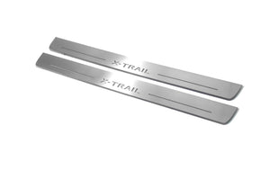 Illuminated LED Door Sill Tread Plates Nissan X-Trail T32 2014+ With X-Trail Logo Nissan Led Door Sills opdesign