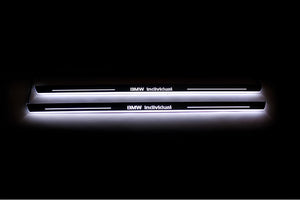 Illuminated LED Door Sill Tread Plates BMW X5 E53 1999-2006 With BMW Individual Logo BMW Led Door Sills opdesign