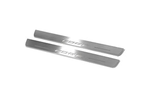 Illuminated LED Door Sill Tread Plates Ford Edge II 2015+ With ММММ Logo Ford Led Door Sills opdesign
