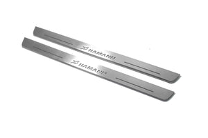 Illuminated LED Door Sill Tread Plates BMW X6 E71 2008-2015 With HAMANN Logo BMW Led Door Sills opdesign