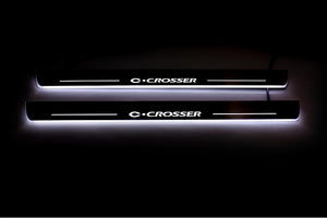 Illuminated LED Door Sill Tread Plates Citroen C-Crosser 2007-2012 With C-Crosser Logo Citroen Led Door Sills opdesign