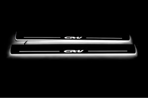 Illuminated LED Door Sill Tread Plates Honda CR-V IV 2012-2017 With CR-V Logo Honda Led Door Sills opdesign
