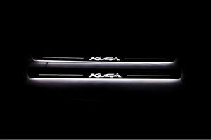 Illuminated LED Door Sill Tread Plates Ford Kuga II 2013-2020 With Kuga Logo Ford Led Door Sills opdesign