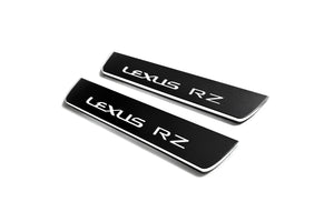 Illuminated LED Door Sill Tread Plates Lexus RZ 2022+ With Lexus RZ Logo Lexus Led Door Sills decoinfabric