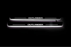 Illuminated LED Door Sill Tread Plates Mitsubishi Outlander II 2007-2012 With Outlander Logo Mitsubishi Led Door Sills opdesign