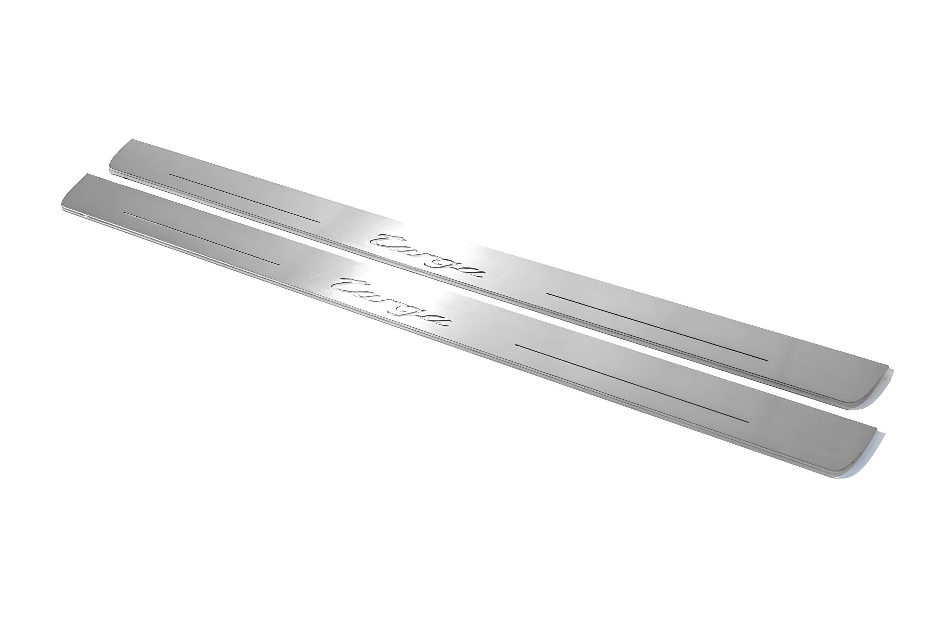 Illuminated LED Door Sill Tread Plates Porsche 911 (997) GT1 2004-2012 With Targa Logo Porsche Led Door Sills opdesign