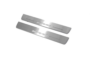 Mercedes E W213 2016-2023 LED Door Sills Illuminated Scuff AMG Logo Stainless Steel Entry Guards Door Sills opdesign