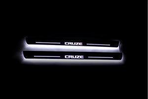 Illuminated LED Door Sill Tread Plates Chevrolet Cruze I 2008-2016 With Cruze Logo Chevrolet Led Door Sills opdesign