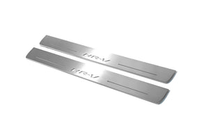 Illuminated LED Door Sill Tread Plates Honda HR-V II 2013-2022 With HR-V Logo Honda Led Door Sills opdesign