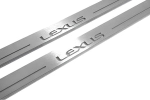Illuminated LED Door Sill Tread Plates Lexus LX III 2008+ With Lexus Logo Lexus Led Door Sills opdesign