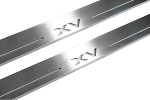 Illuminated LED Door Sill Tread Plates Subaru XV I 2011-2017 With XV Logo Subaru Led Door Sills opdesign