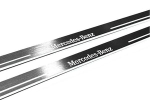 Mercedes V-Class W447 2014+ LED Door Sills Illuminated Scuff Mercedes-Benz Logo Stainless Steel Entry Guards Door Sills opdesign