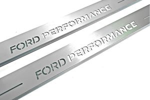Illuminated LED Door Sill Tread Plates Ford Focus IV 2018+ With Ford Perfomance Logo Ford Led Door Sills opdesign