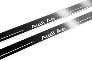 Illuminated LED Door Sill Tread Plates Audi A5 I 2007-2016 With Audi A5 Logo Audi Led Door Sills opdesign