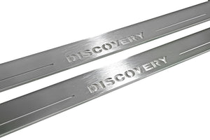 Illuminated LED Door Sill Tread Plates Land Rover Discovery IV 2009-2016 With Discovery Logo Land Rover Led Door Sills opdesign