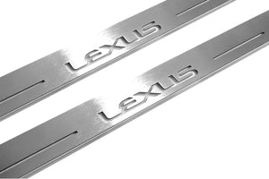 Illuminated LED Door Sill Tread Plates Lexus LX III 2008+ With Lexus Logo Lexus Led Door Sills opdesign