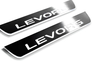 Illuminated LED Door Sill Tread Plates Subaru Levorg I 2014-2020 With Levorg Logo Subaru Led Door Sills opdesign
