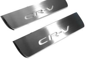 Illuminated LED Door Sill Tread Plates Honda CR-V V 2017-2023 With CR-V Logo Honda Led Door Sills opdesign