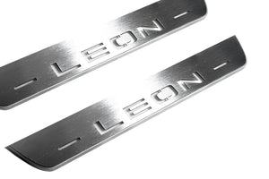 Illuminated LED Door Sill Tread Plates Seat Leon III 2013-2020 With Leon Logo Seat Led Door Sills opdesign
