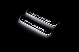 Illuminated LED Door Sill Tread Plates Mitsubishi Outlander II 2007-2012 With Outlander Logo Mitsubishi Led Door Sills opdesign